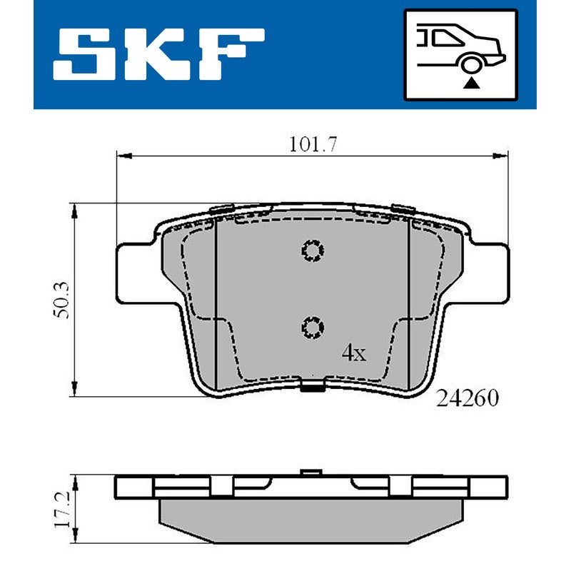 Set placute frana SKF VKBP 90407