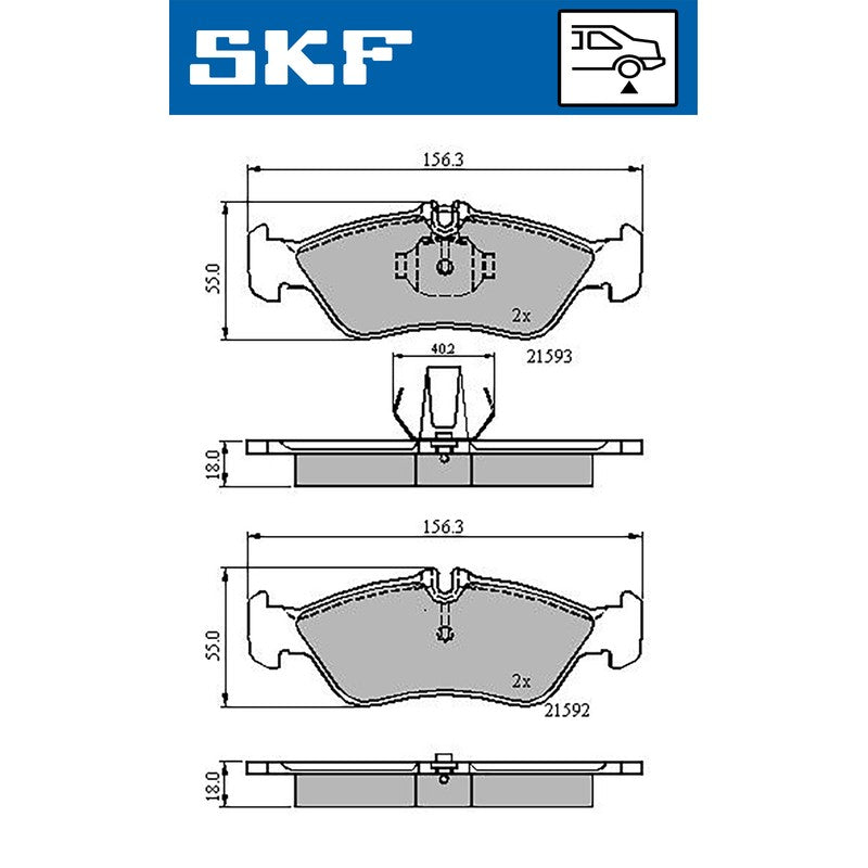 Set placute frana SKF VKBP 90362