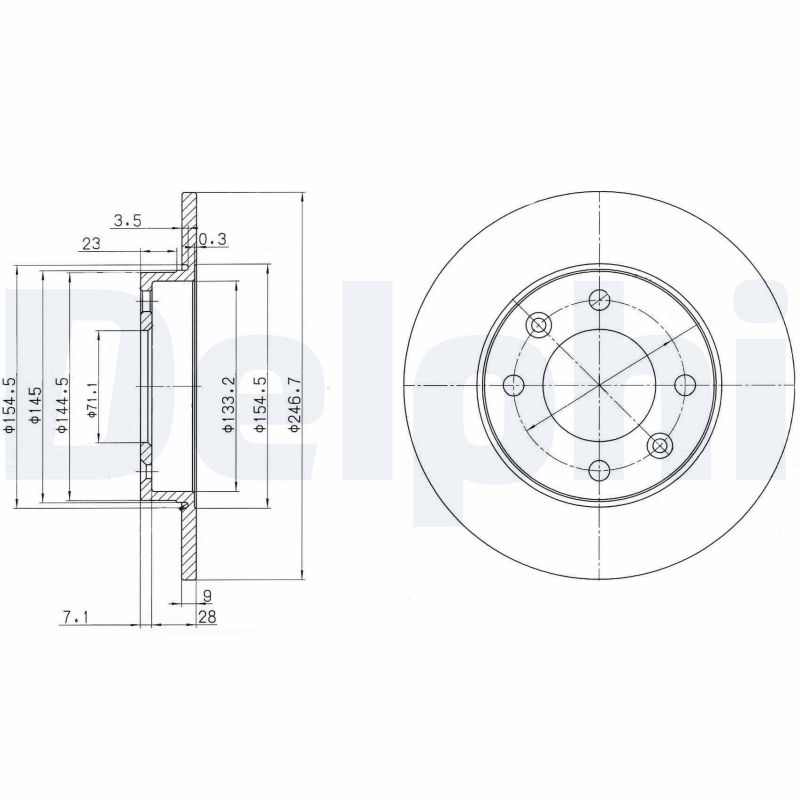 Disc frana DELPHI BG3653