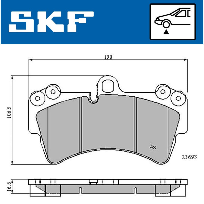 Set placute frana SKF VKBP 80370