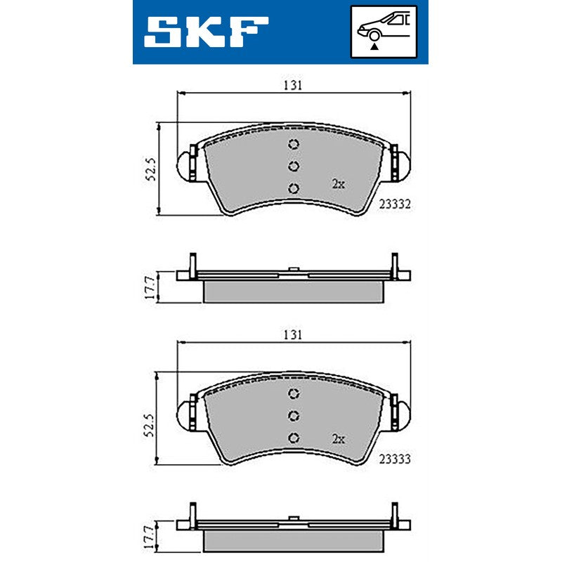 Set placute frana SKF VKBP 80380