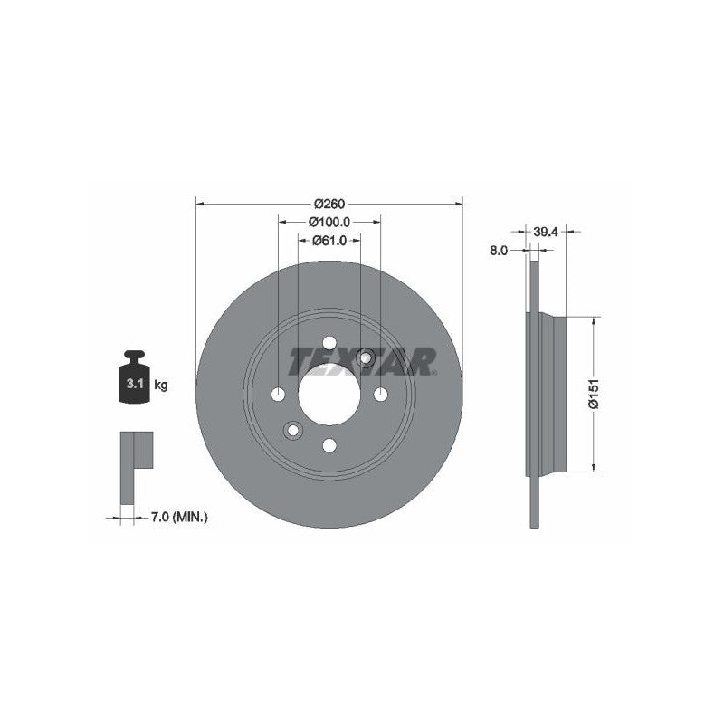 Disc frana TEXTAR 92347603