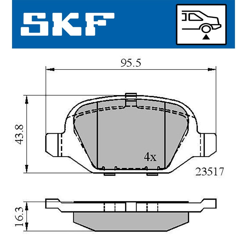 Set placute frana SKF VKBP 90472