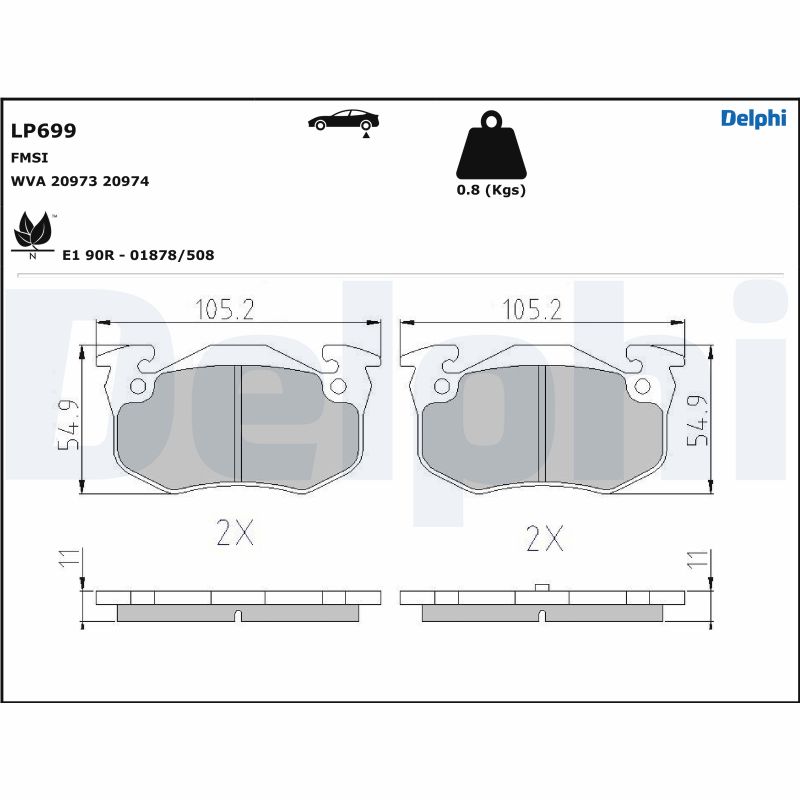Set placute frana DELPHI LP699