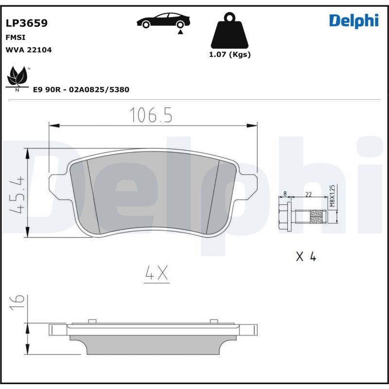 Set placute frana DELPHI LP3659