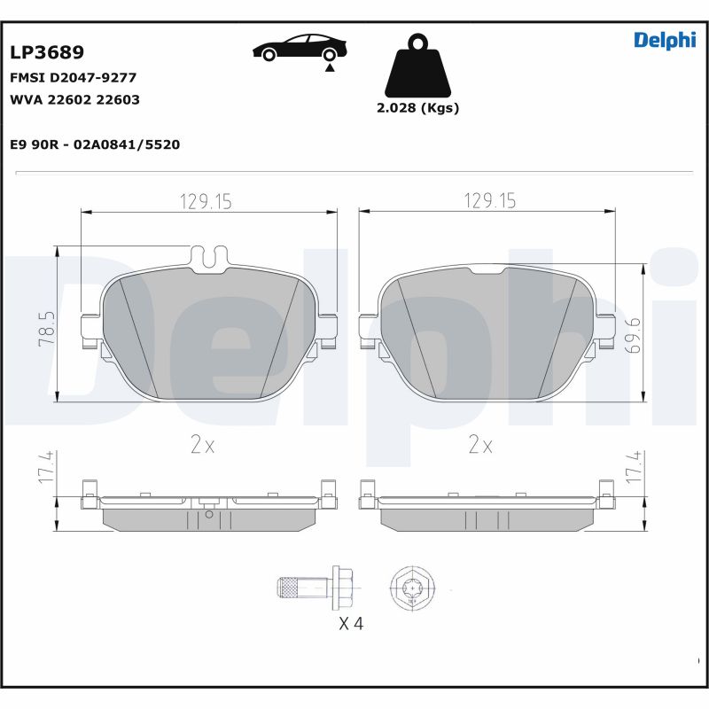 Set placute frana DELPHI LP3689