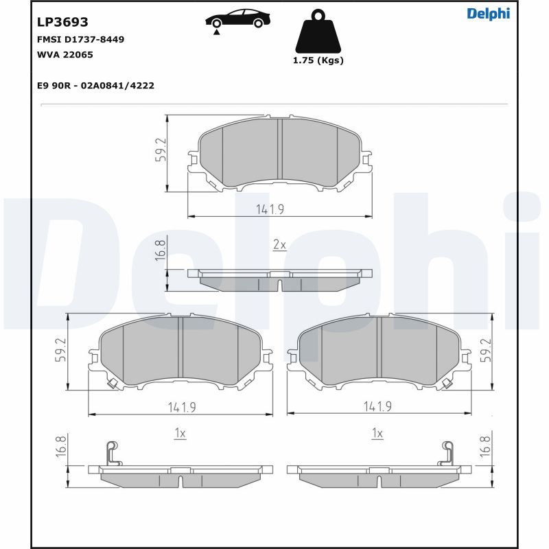Set placute frana DELPHI LP3693