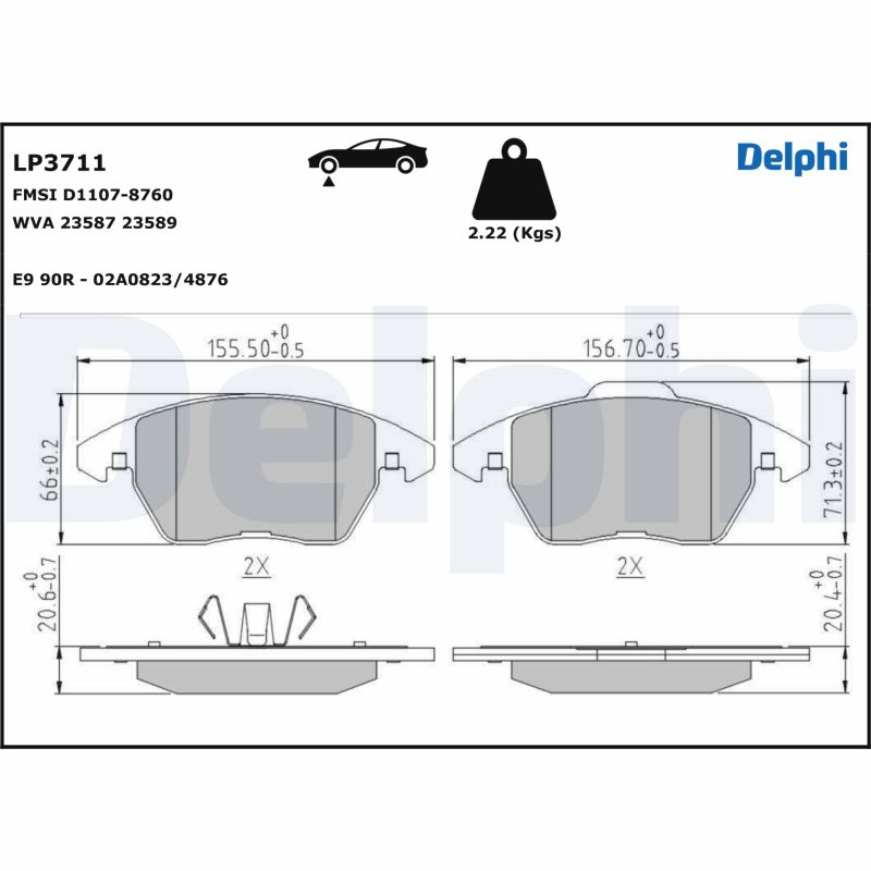 Set placute frana DELPHI LP3711