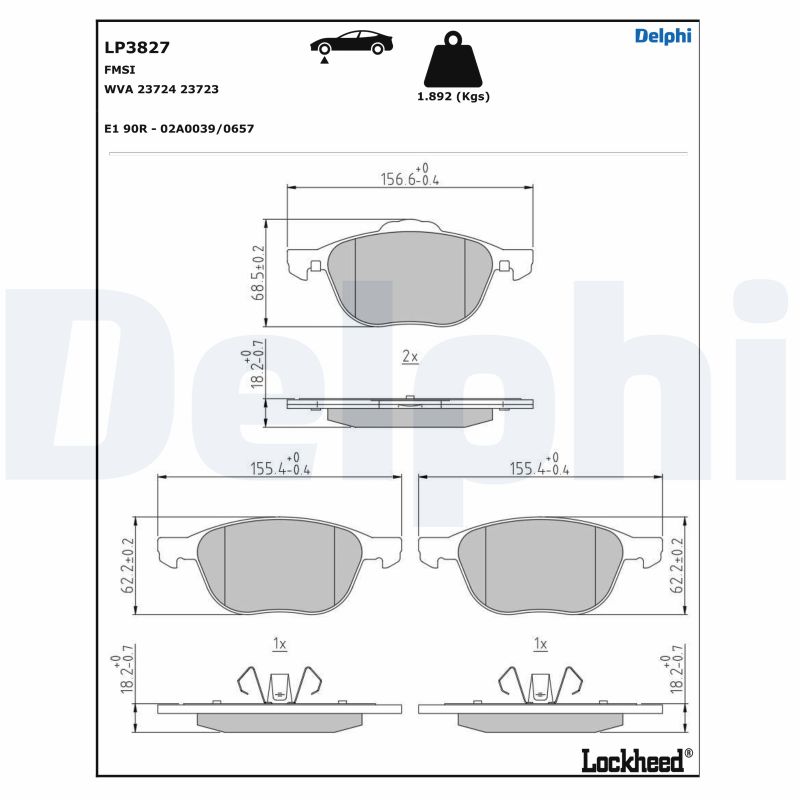 Set placute frana DELPHI LP3827