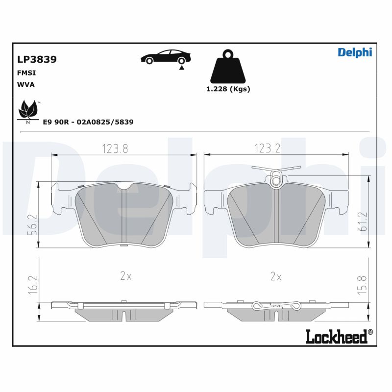 Set placute frana DELPHI LP3839