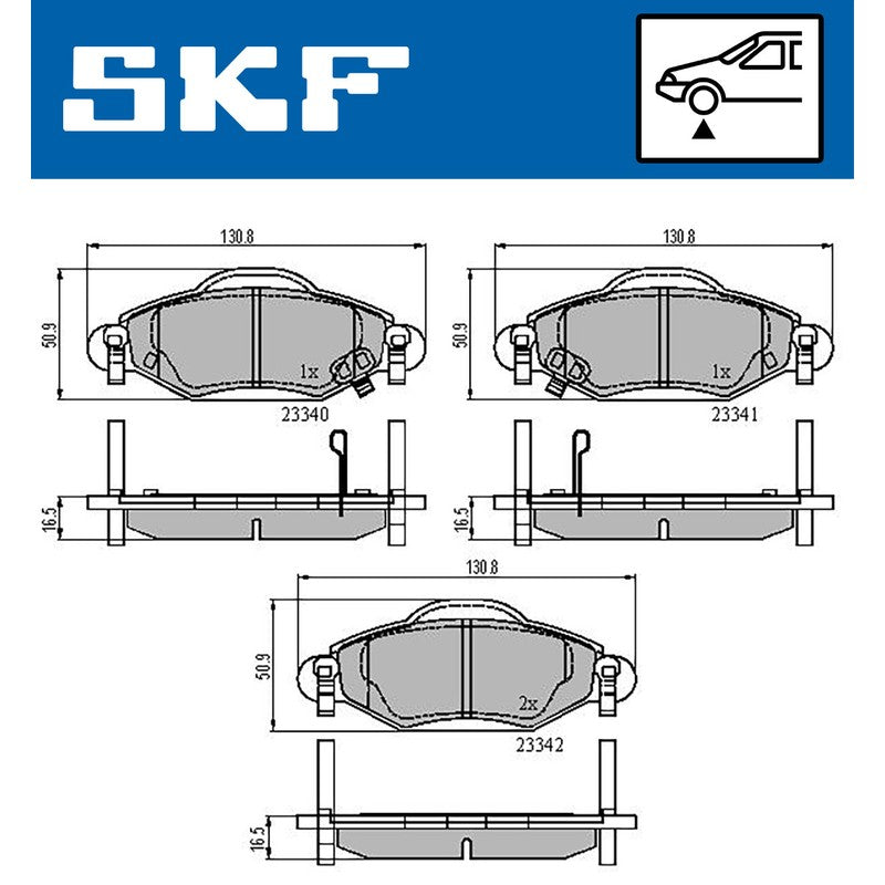 Set placute frana SKF VKBP 80383 A