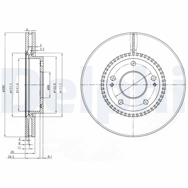 Disc frana DELPHI BG3861C