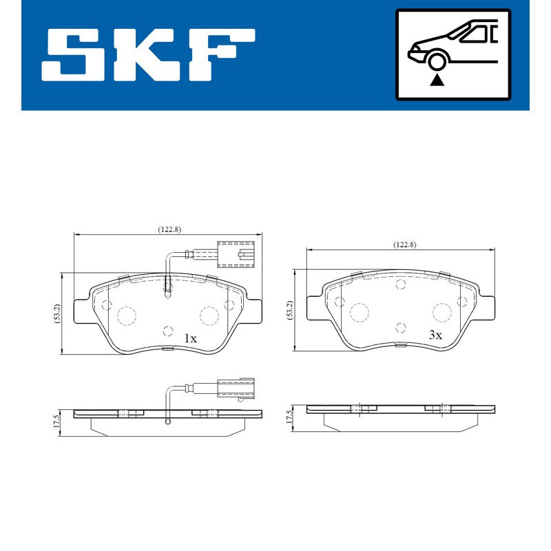 Set placute frana SKF VKBP 80145 E