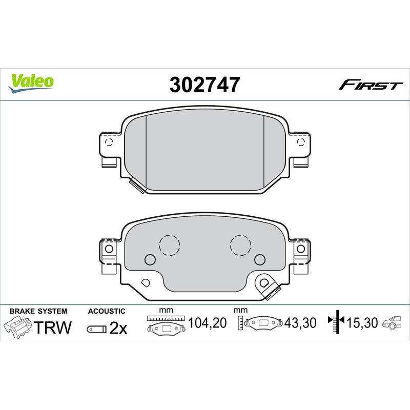 Set placute frana VALEO 302747
