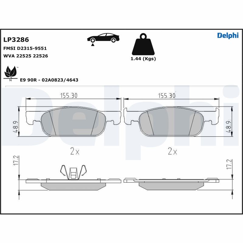 Set placute frana DELPHI LP3286