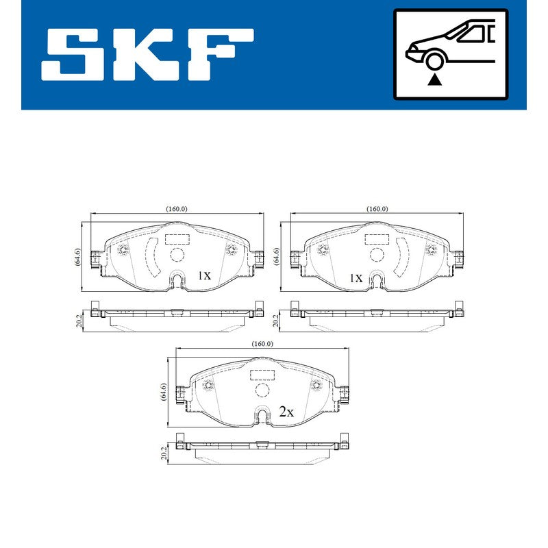 Set placute frana SKF VKBP 80104