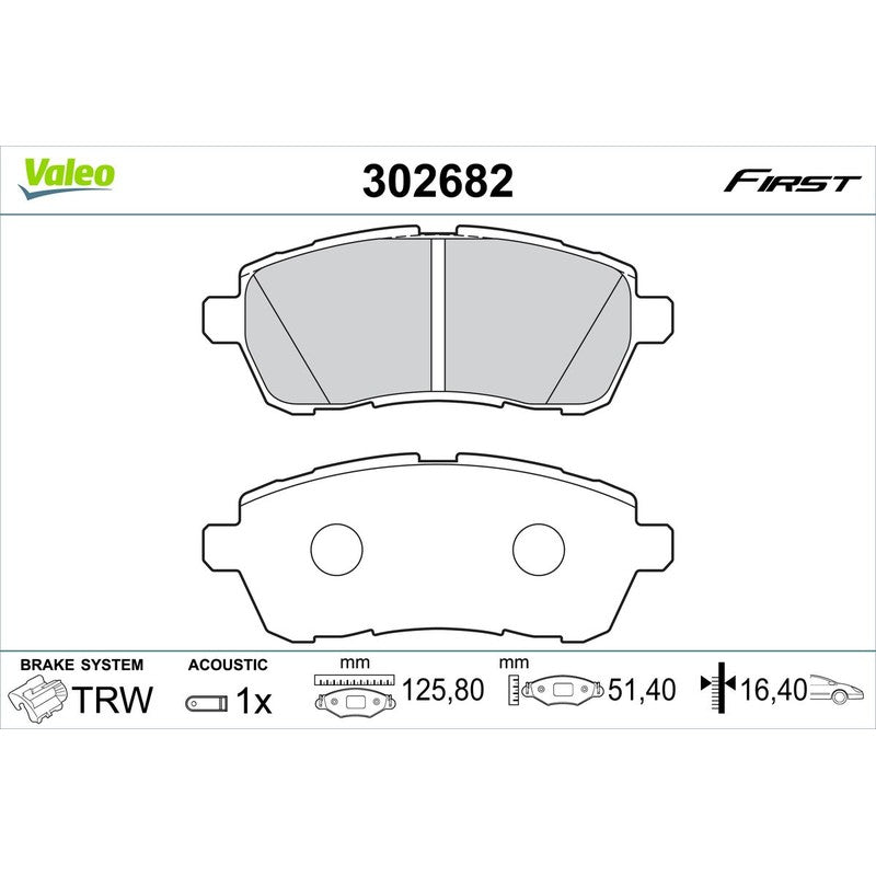 Set placute frana VALEO 302682
