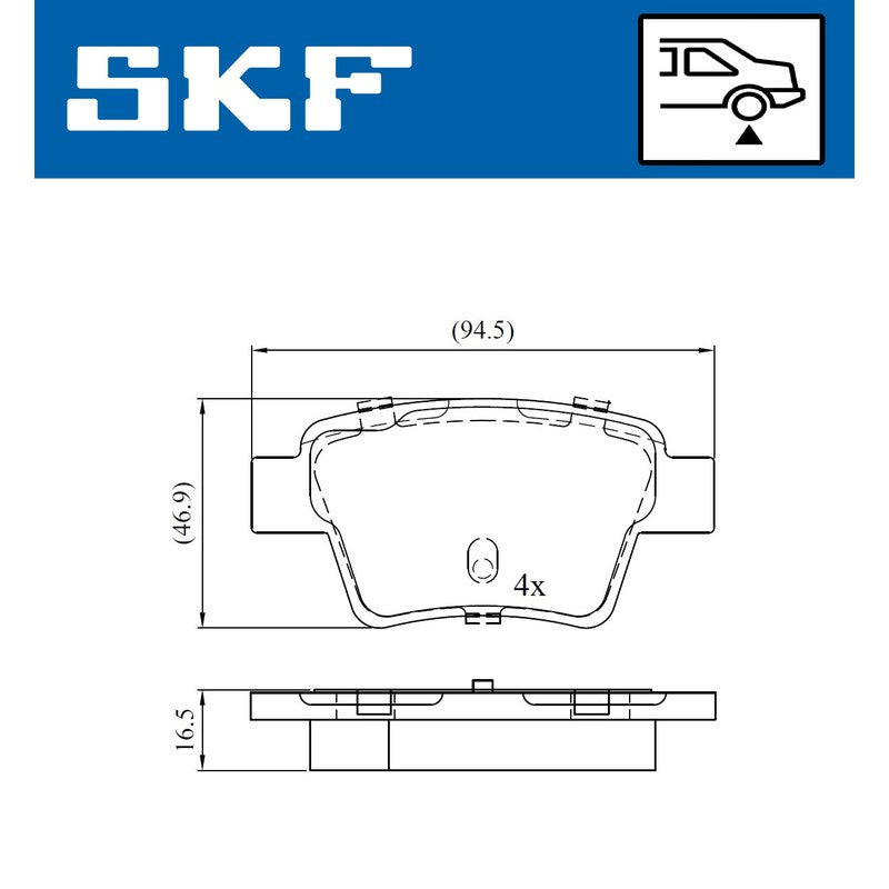 Set placute frana SKF VKBP 90172