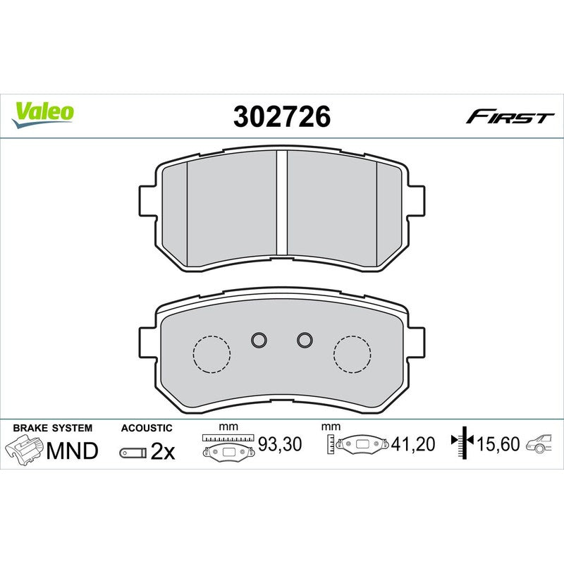Set placute frana VALEO 302726