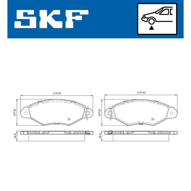 Set placute frana SKF VKBP 80119 E