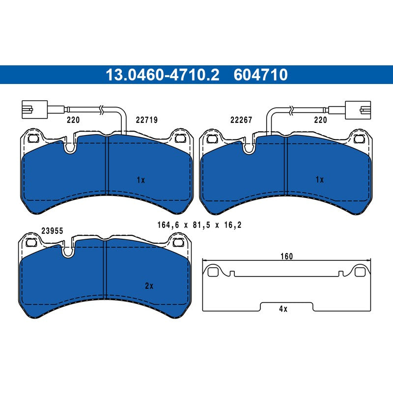 Set placute frana ATE 13.0460-4710.2