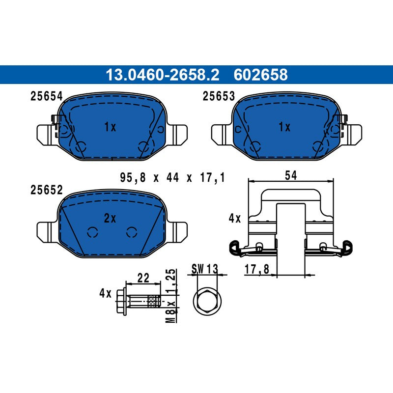 Set placute frana ATE 13.0460-2658.2