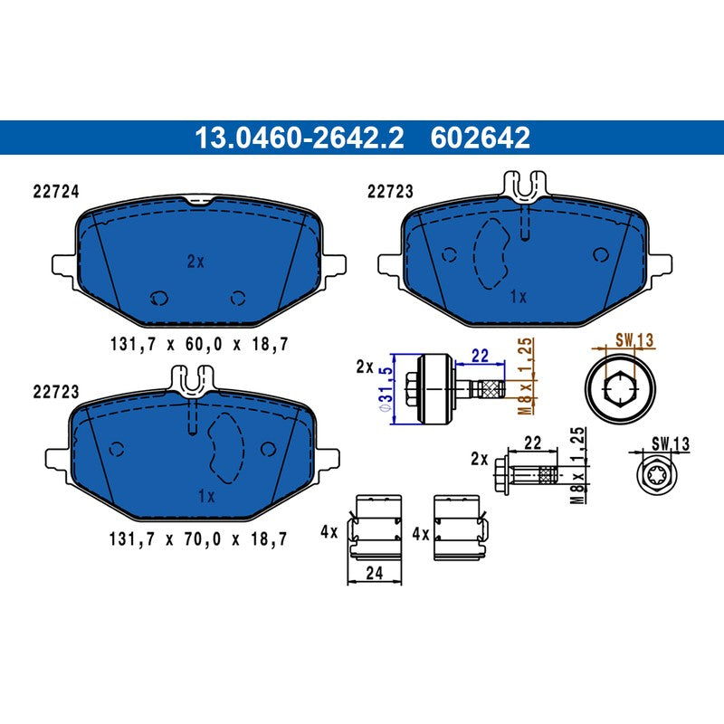 Set placute frana ATE 13.0460-2642.2