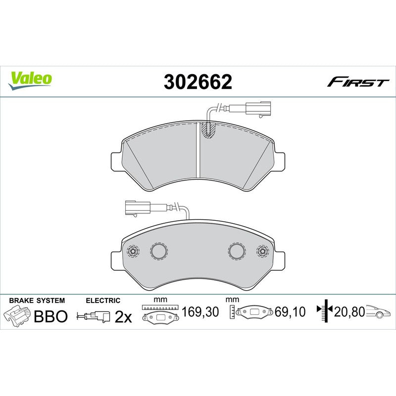 Set placute frana VALEO 302662