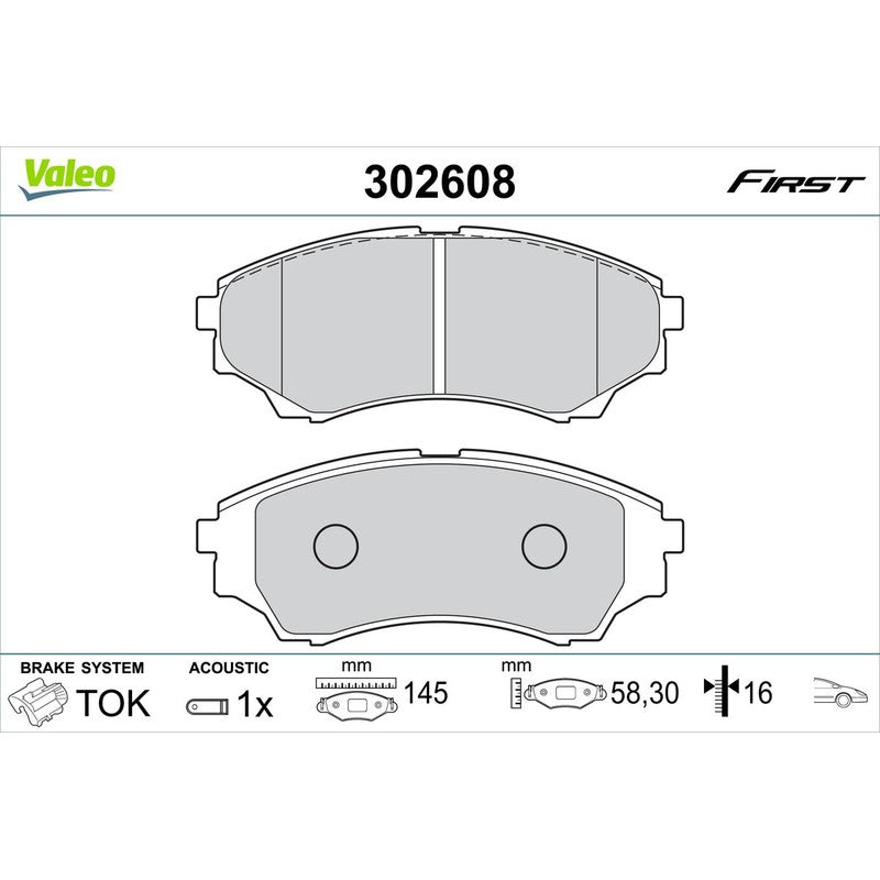 Set placute frana VALEO 302608