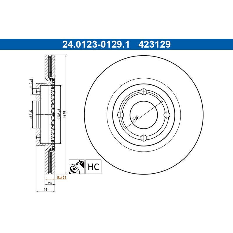 Disc frana ATE 24.0123-0129.1