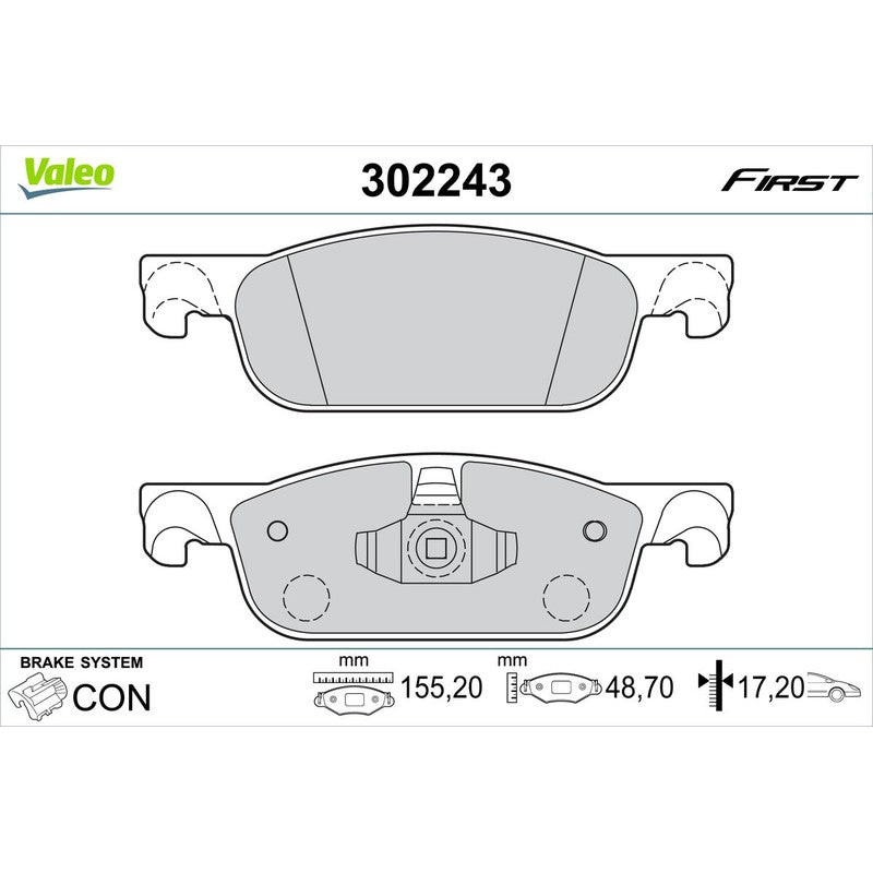 Set placute frana VALEO 302243