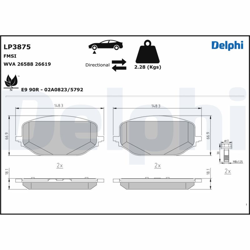 Set placute frana DELPHI LP3875