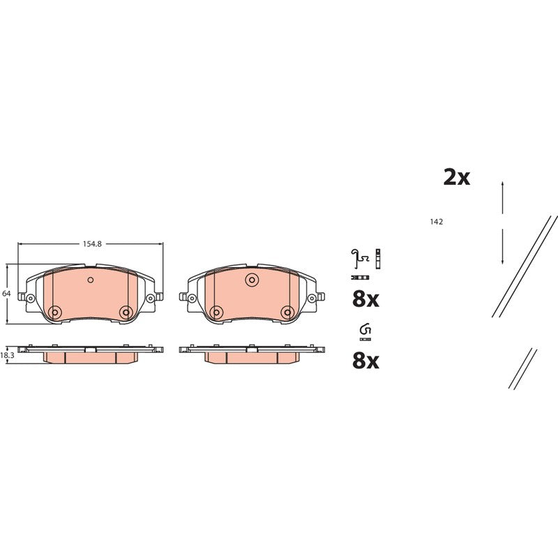Set placute frana TRW GDB2478