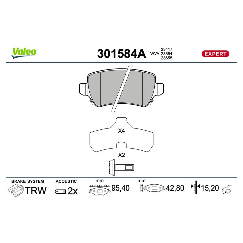 Set placute frana VALEO 301584A