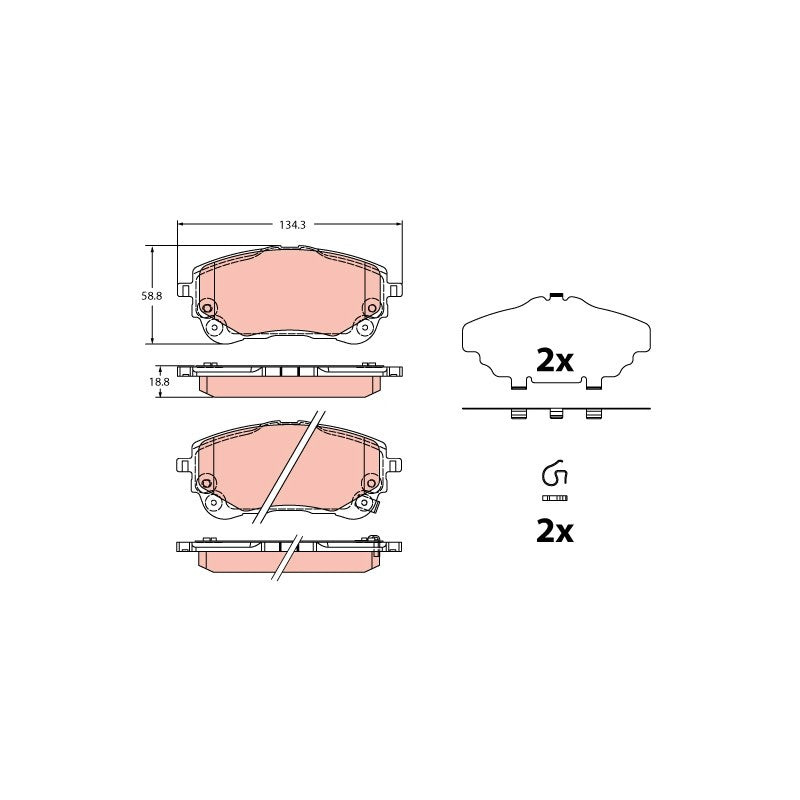 Set placute frana TRW GDB2349