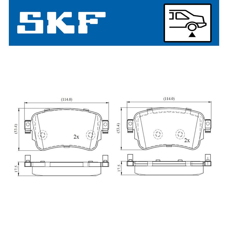 Set placute frana SKF VKBP 90060 E