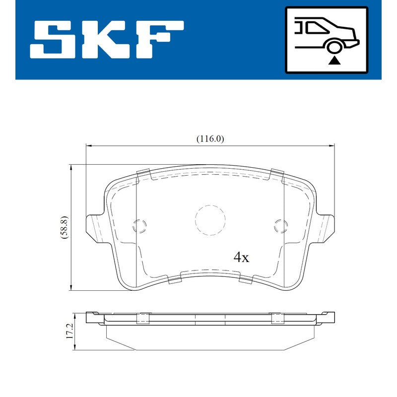 Set placute frana SKF VKBP 90150