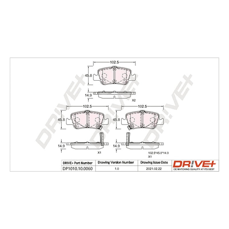 Set placute frana Dr!ve+ DP1010.10.0060