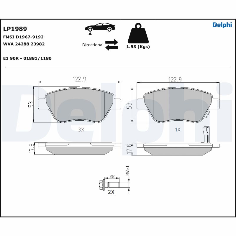 Set placute frana DELPHI LP1989
