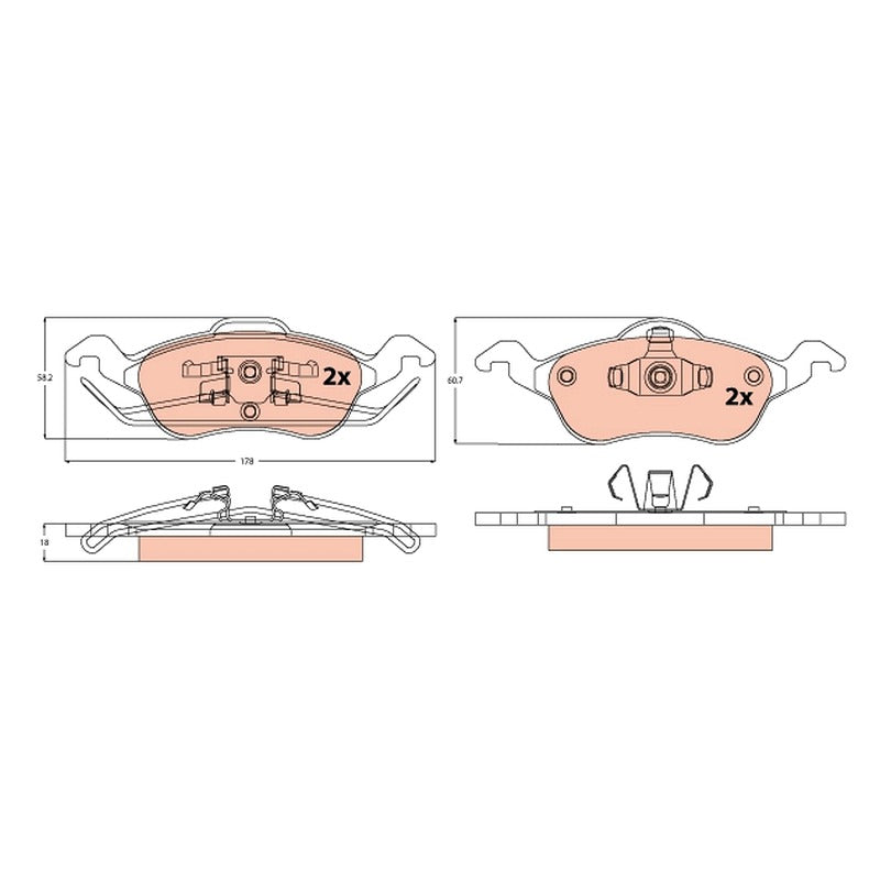 Set placute frana ATE 13.0463-7121.2