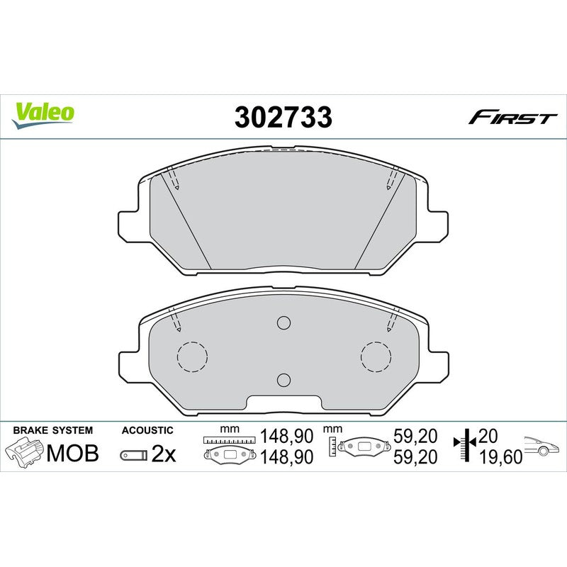 Set placute frana VALEO 302733
