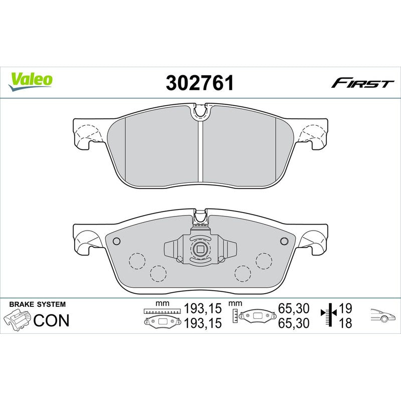 Set placute frana VALEO 302761