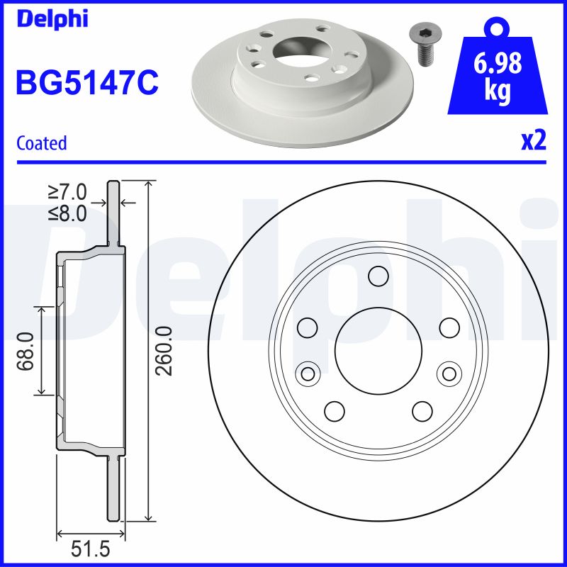 Disc frana DELPHI BG5147C