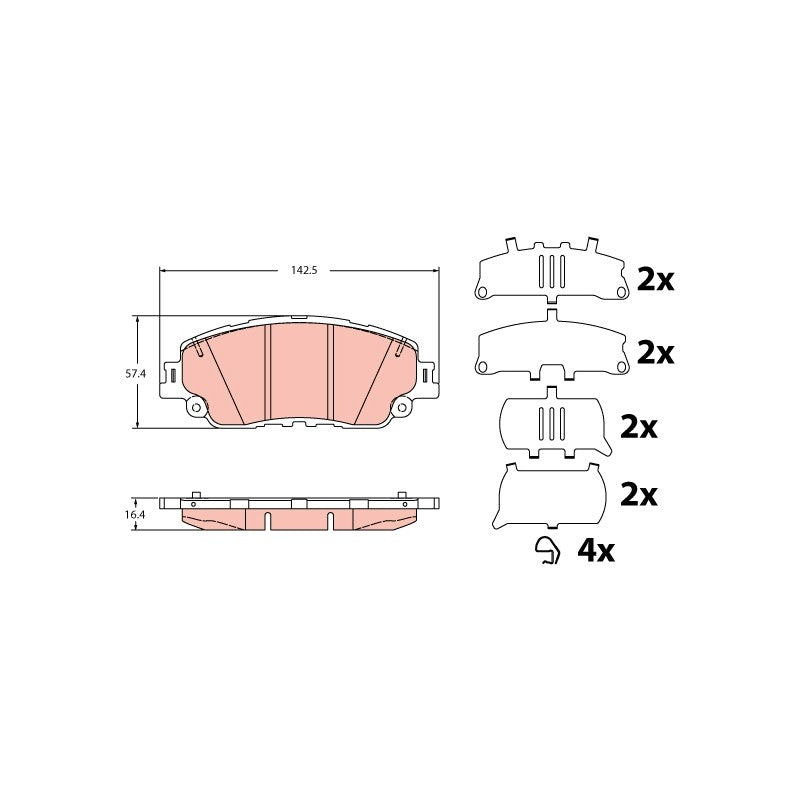 Set placute frana TRW GDB2354