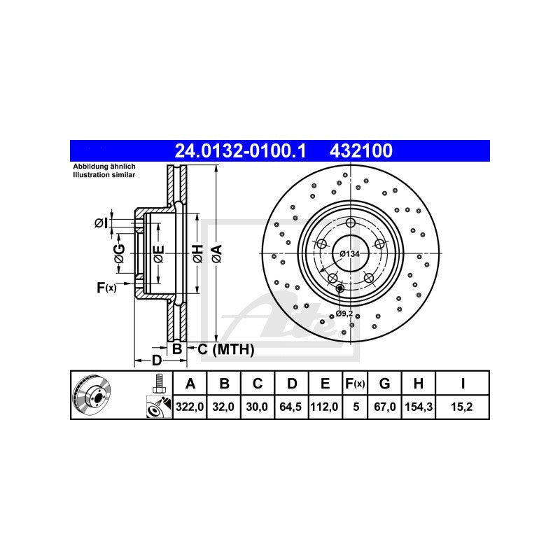 Disc frana ATE 24.0132-0100.1