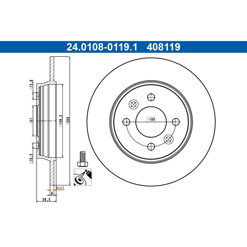 Disc frana ATE 24.0108-0119.1