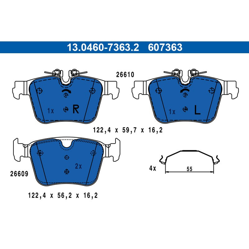 Set placute frana ATE 13.0460-7363.2
