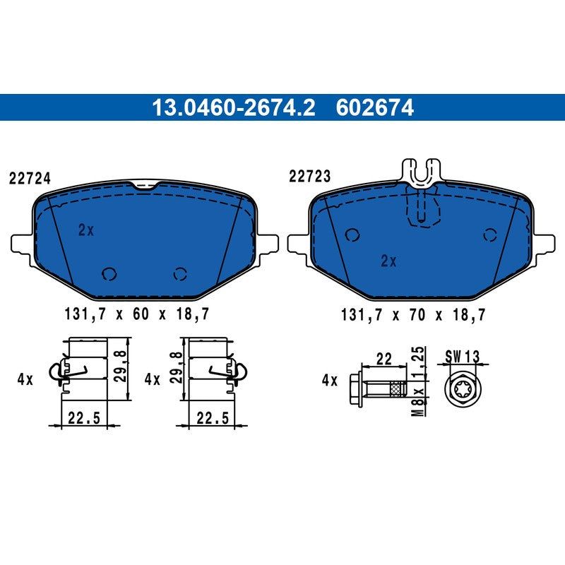 Set placute frana ATE 13.0460-2674.2