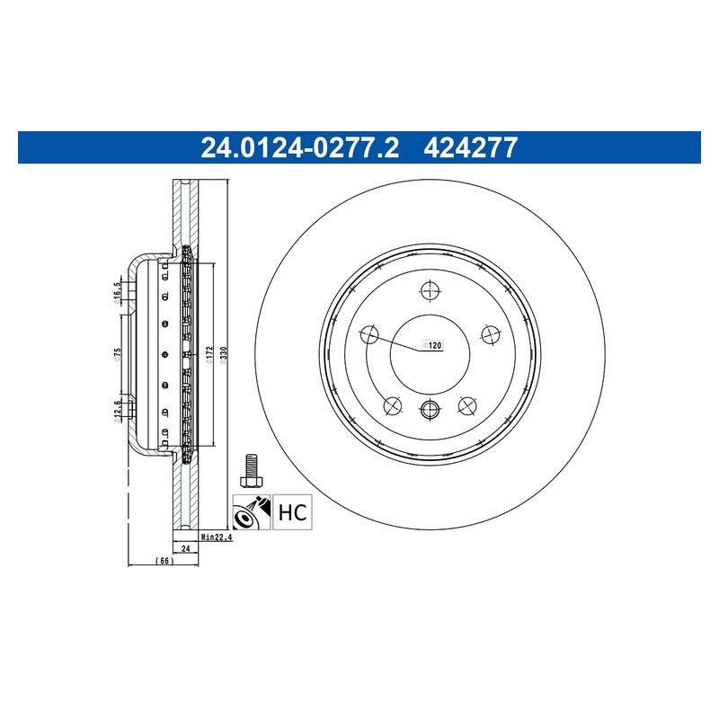 Disc frana ATE 24.0124-0277.2