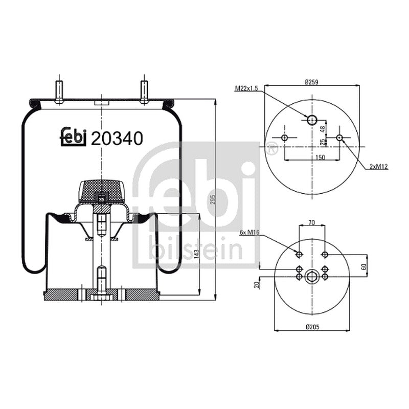 Burduf suspensie pneumatica CONTINENTAL CTAM 940 MB P30